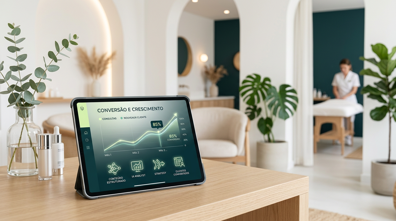 Estética e Bem-Estar: Como o Conteúdo Bem Estruturado Converte Curiosos em Clientes via IA