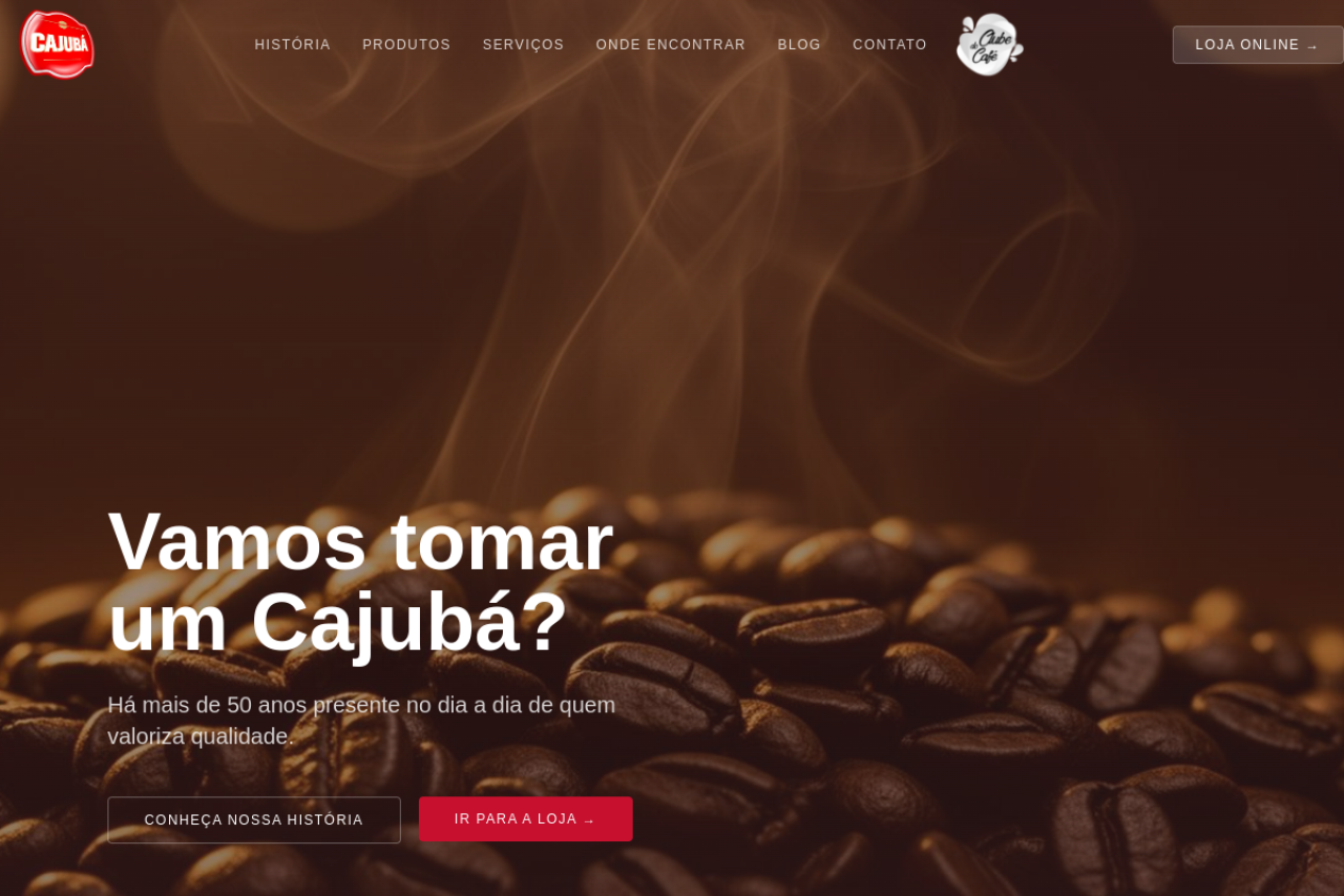 Site da Café Cajubá