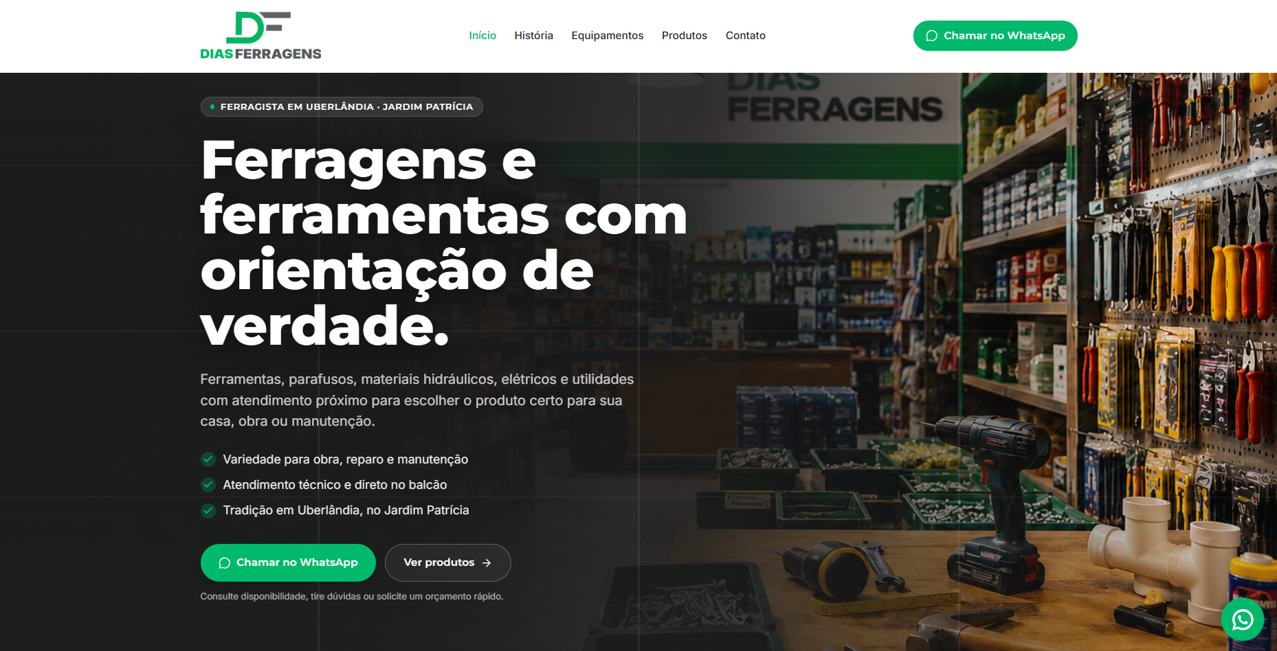 Site da Dias Ferragens