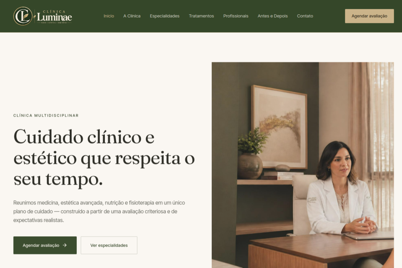 Site da Clínica Luminae